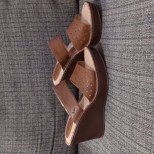 b.o.c. Tan Wedge Sandals